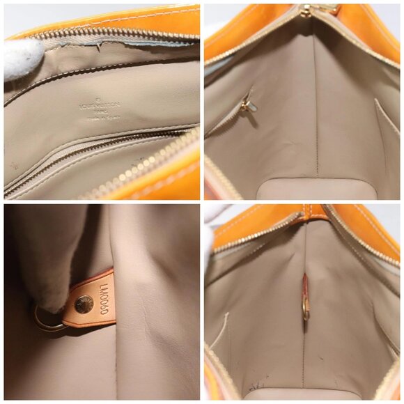 LOUIS VUITTON Monogram Vernis Houston Hand Bag Beige M91004 LV Auth BA3839 - Picture 15 of 16